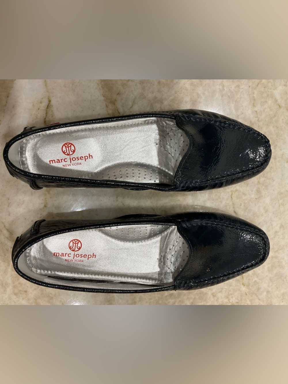 Marc Joseph Black Patent Slip-On Driving Loafers